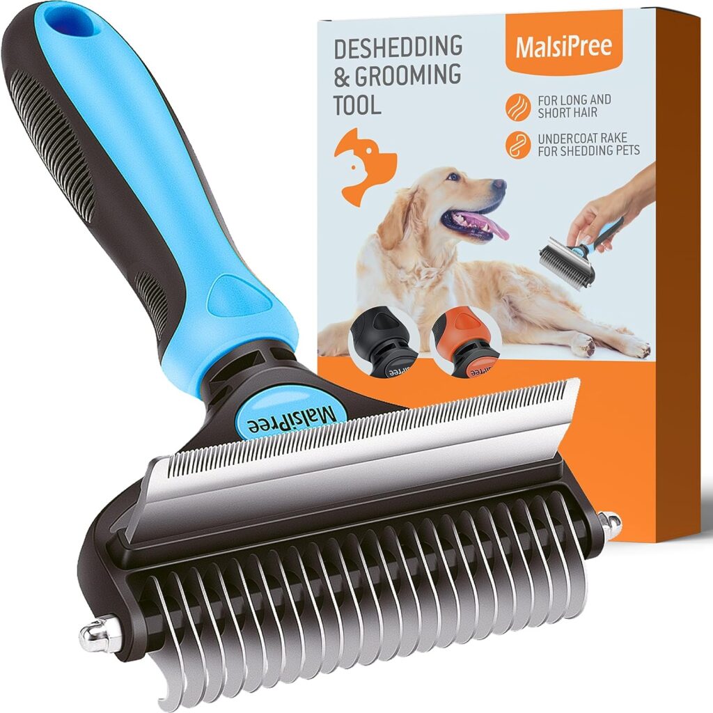 MalsiPree Pet Grooming Brush, 2 in 1 Deshedding Tool for aussiedoodle